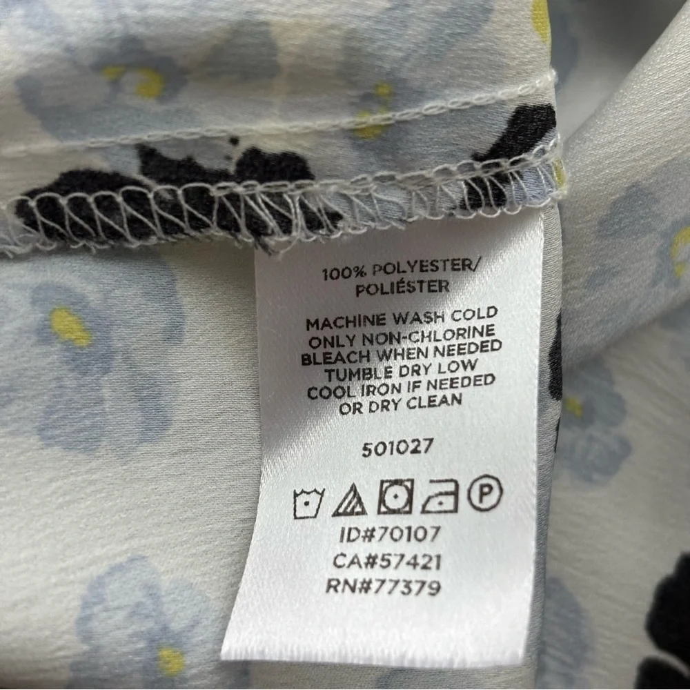 Ann Taylor Floral Button-Down Sleeveless Blouse, Size XS